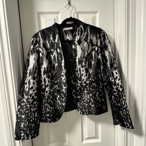 Parkhurst Black & White Abstract Print Blazer – Size Small